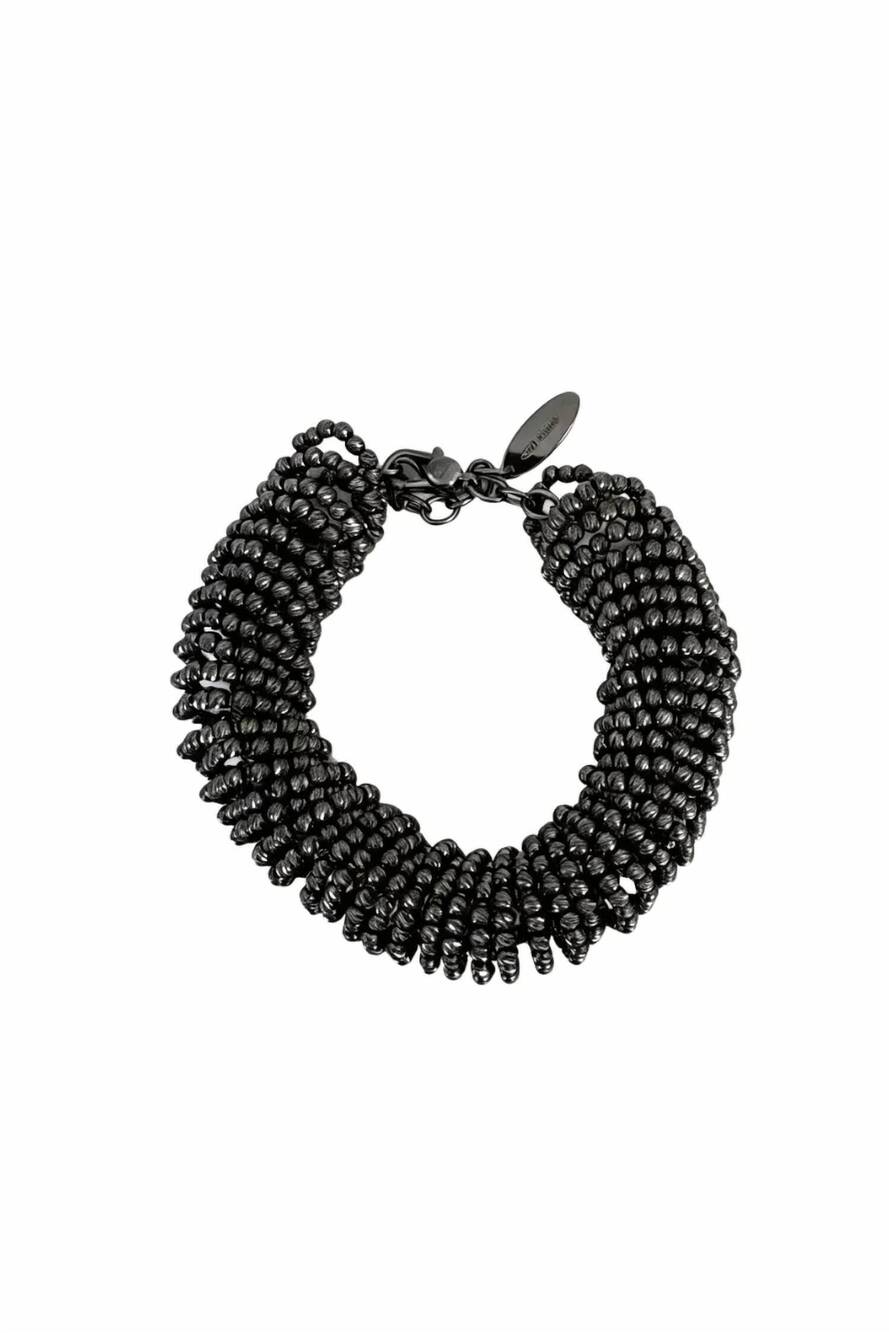 NEW BRUNELLO CUCINELLI women's sterling silver bracelets in black